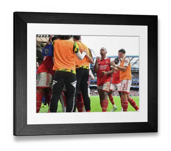 Framed Print : Gabriel's Stamford Bridge Stunner: Arsenal's Comeback Win Against Chelsea (2022-23)