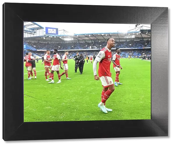 Gabriel's Goal: Arsenal Celebrate at Stamford Bridge in the Premier League