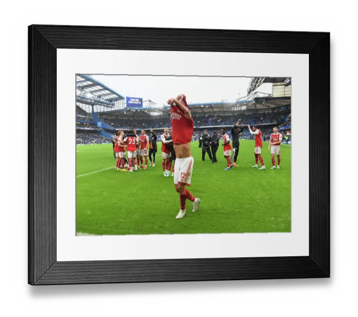 Framed Print : William Saliba's Reaction: Chelsea vs. Arsenal, Premier League 2022-23 Framed Print : William Saliba's Reaction: Chelsea vs. Arsenal, Premier League 2022-23