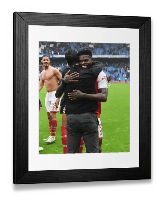Framed Print : Partey and Arteta: Emotional Reunion after Chelsea vs. Arsenal Premier League Clash