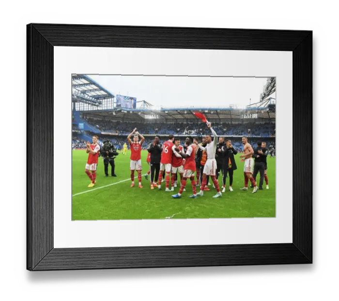 Framed Print : Arsenal's Victory Celebration: Chelsea vs. Arsenal, Premier League 2022-23