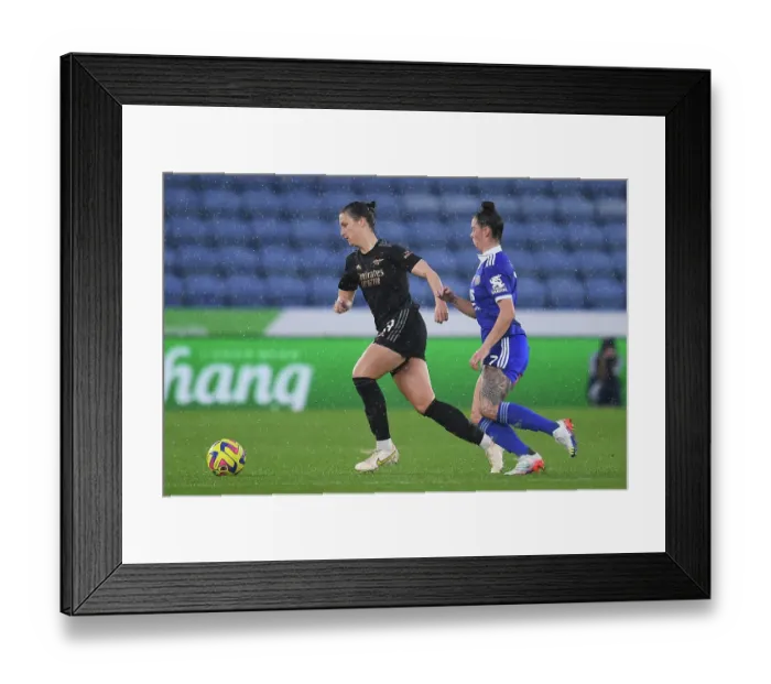 Framed Print : Arsenal's Lotte Wubben-Moy in Action during FA WSL Clash vs Leicester City