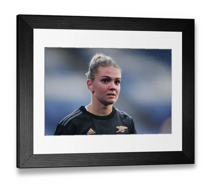 Framed Print : Arsenal's Laura Wienroither Faces Off Against Leicester City in Barclays Super League Clash