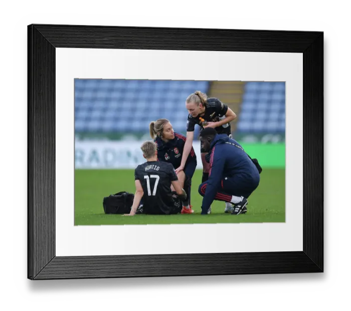 Framed Print : Arsenal Women Face Leicester City: Injury Drama at The King Power Stadium Framed Print : Arsenal Women Face Leicester City: Injury Drama at The King Power Stadium
