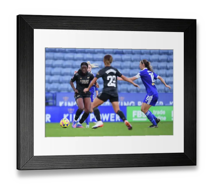 Framed Print : Arsenal's Michelle Agyemang Faces Pressure from Leicester City's Molly Pike in Women's Super League Clash