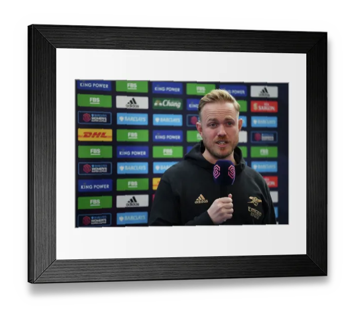Framed Print : Barclays FA WSL Showdown: Jonas Eidevall and Arsenal Face Leicester City at The King Power Stadium