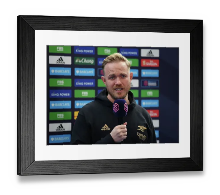 Framed Print : Arsenal Women Take on Leicester City in FA WSL Clash: Jonas Eidevall Leads Arsenal at The King Power Stadium