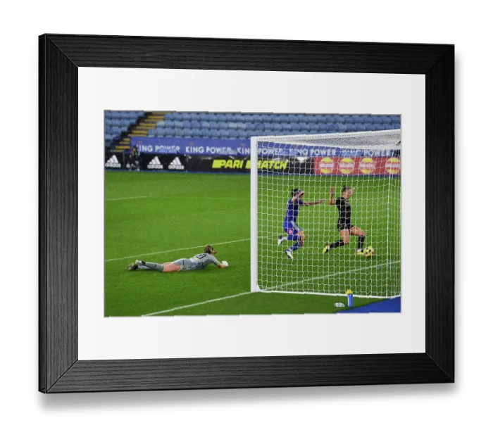Framed Print : Arsenal Women Triumph Over Leicester City in FA WSL Clash: Caitlin Foord Scores Second Goal