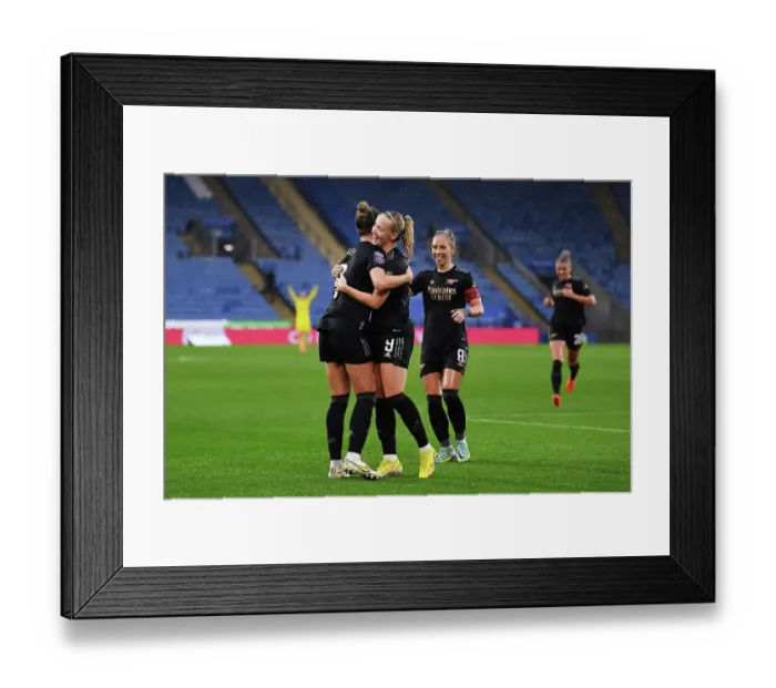 Framed Print : Arsenal Women Triumph Over Leicester City: Steph Catley Scores Third Goal in Thrilling Super League Match