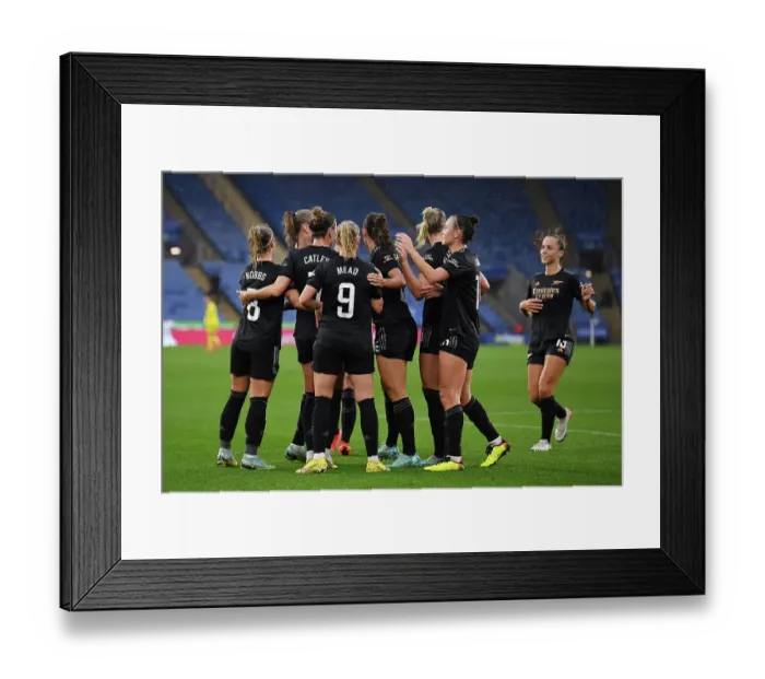 Framed Print : Steph Catley Scores: Arsenal Women Triumph Over Leicester City Women (2022-23)