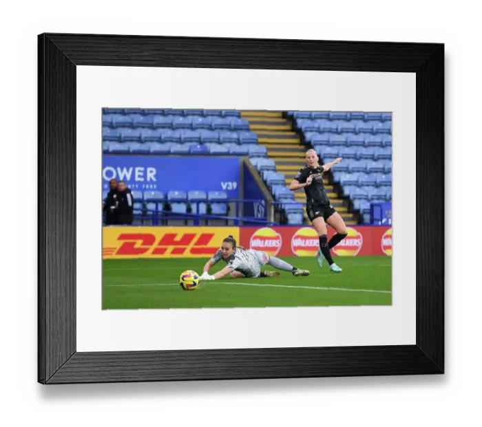 Framed Print : Arsenal Women Crush Leicester City: Stina Blackstenius Scores Fourth Goal in Thrilling Barclays Super League Match