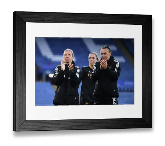 Framed Print : Arsenal Women Celebrate Victory Over Leicester City in Barclays Super League