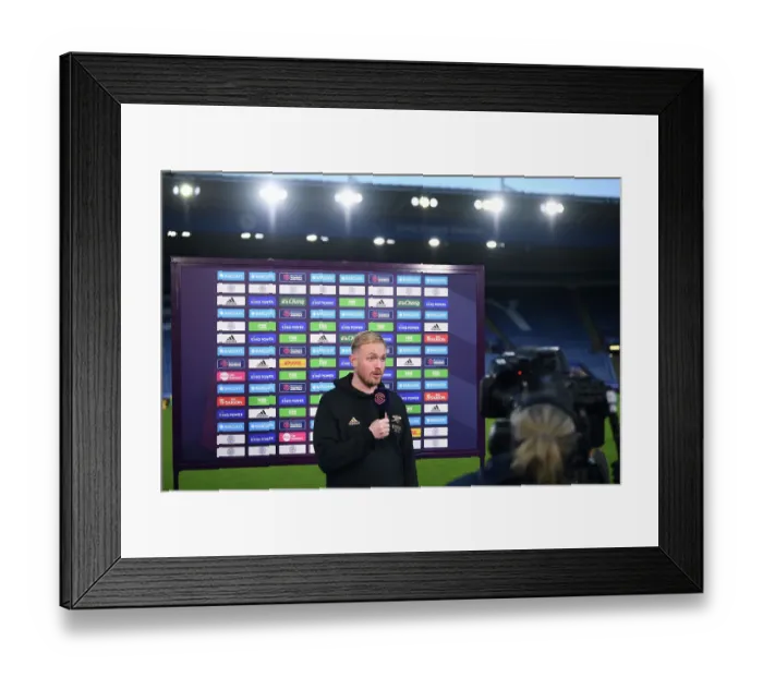 Framed Print : Jonas Eidevall Leads Arsenal Women in Barclays Super League Clash against Leicester City