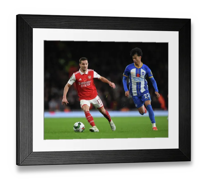 Framed Print : Soares vs Mitoma: Battle at the Emirates - Arsenal vs Brighton Carabao Cup Clash