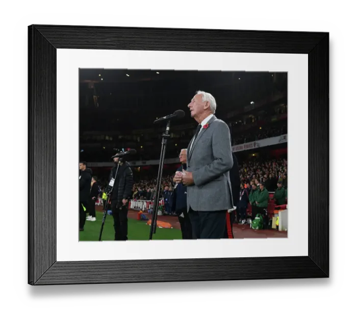 Framed Print : Arsenal Honors Bob Wilson with Emotional Pre-Match Tribute at Emirates Stadium