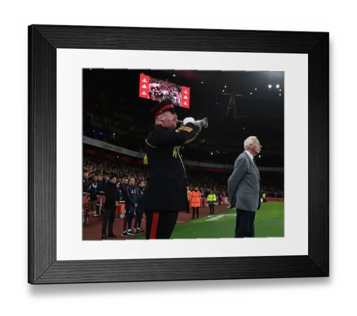 Framed Print : Arsenal vs Brighton & Hove Albion: The King's Troop RHA's Last Post Tribute at Emirates Stadium