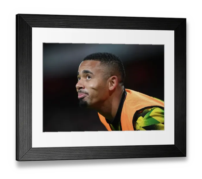 Framed Print : Arsenal's Gabriel Jesus in Action against Brighton & Hove Albion in Carabao Cup Third Round