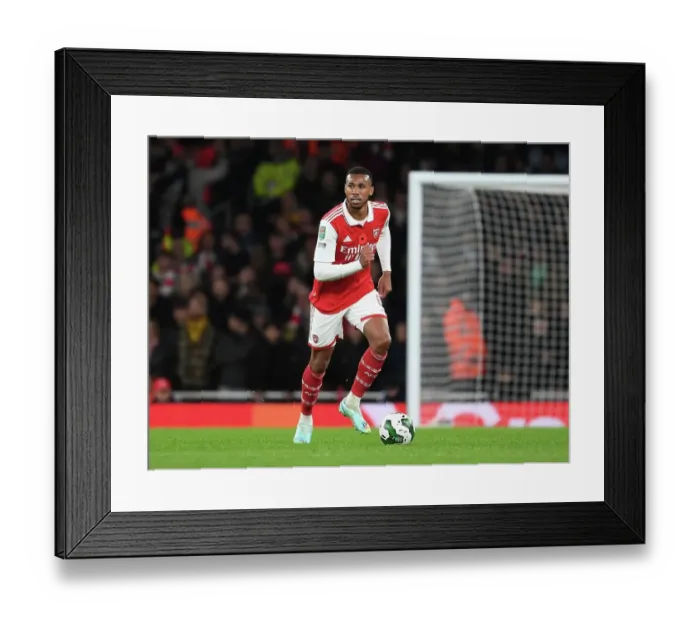 Framed Print : Arsenal's Gabriel Faces Brighton in Carabao Cup Clash