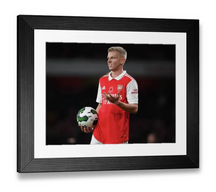 Framed Print : Arsenal's Zinchenko Shines in Carabao Cup Clash Against Brighton
