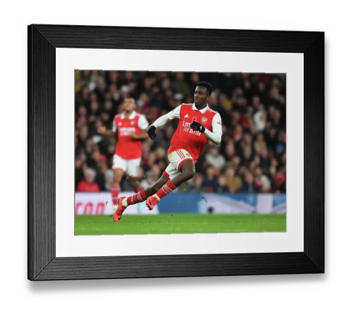 Framed Print : Arsenal's Eddie Nketiah in Carabao Cup Action Against Brighton & Hove Albion