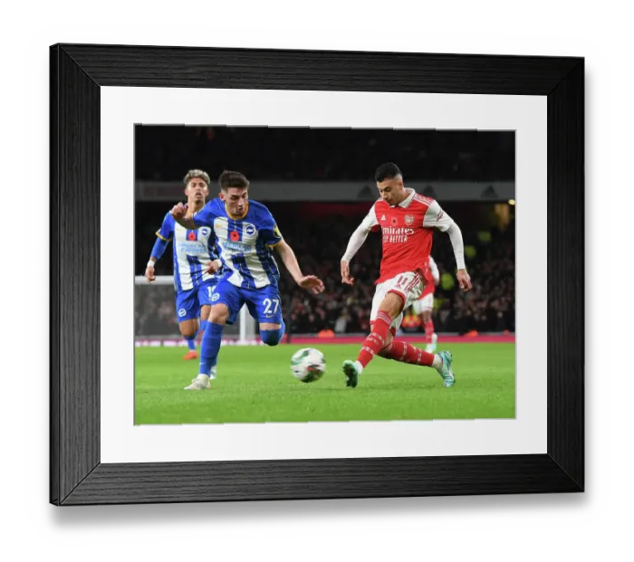 Framed Print : Arsenal's Martinelli Shines in Carabao Cup Clash Against Brighton