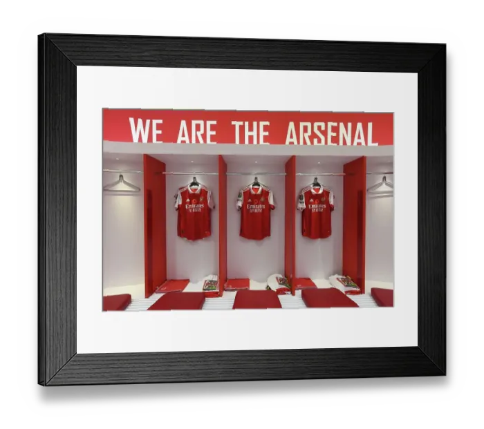 Framed Print : Arsenal Changing Room Before Carabao Cup Match against Brighton & Hove Albion, 2022-23 Framed Print : Arsenal Changing Room Before Carabao Cup Match against Brighton & Hove Albion, 2022-23