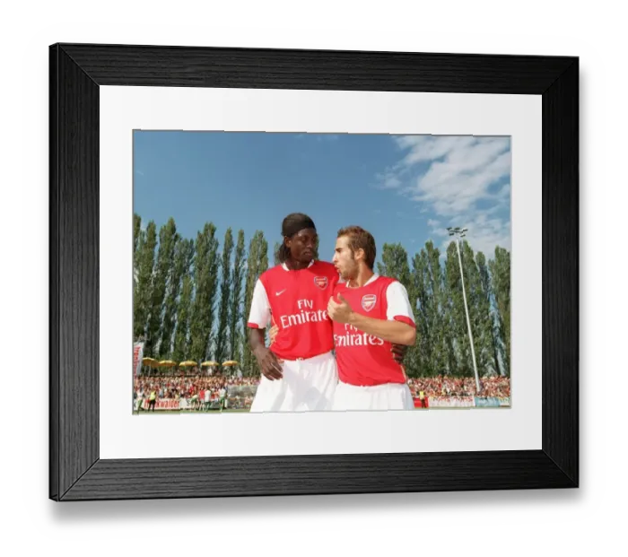 Framed Print : Emmanuel Adebayor and Mathieu Flamini (Arsenal)