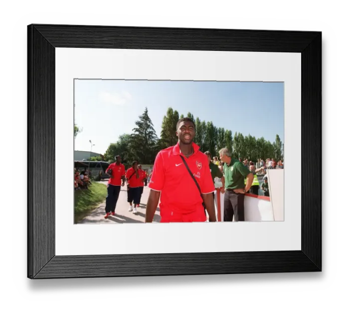Framed Print : Arsenal's Kolo Toure Dominates Pre-Season Friendly Against Schwadorf, 2006