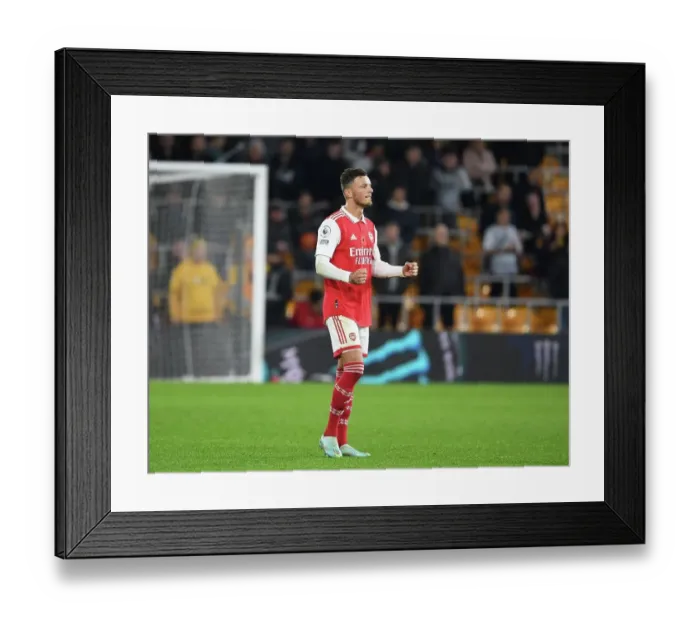Framed Print : Ben White's Celebration: Arsenal Secures Win Against Wolverhampton Wanderers in Premier League Framed Print : Ben White's Celebration: Arsenal Secures Win Against Wolverhampton Wanderers in Premier League