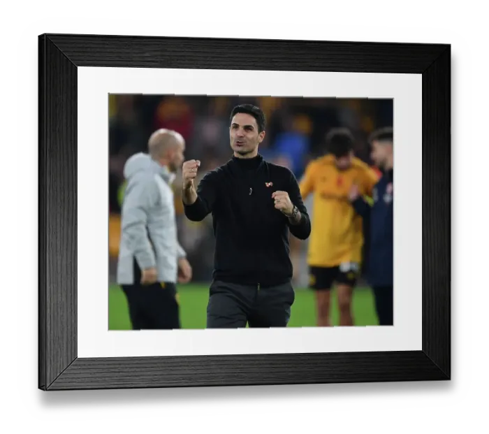 Framed Print : Mikel Arteta's Triumph: Arsenal's Thrilling Victory over Wolverhampton Wanderers in the 2022-23 Premier League