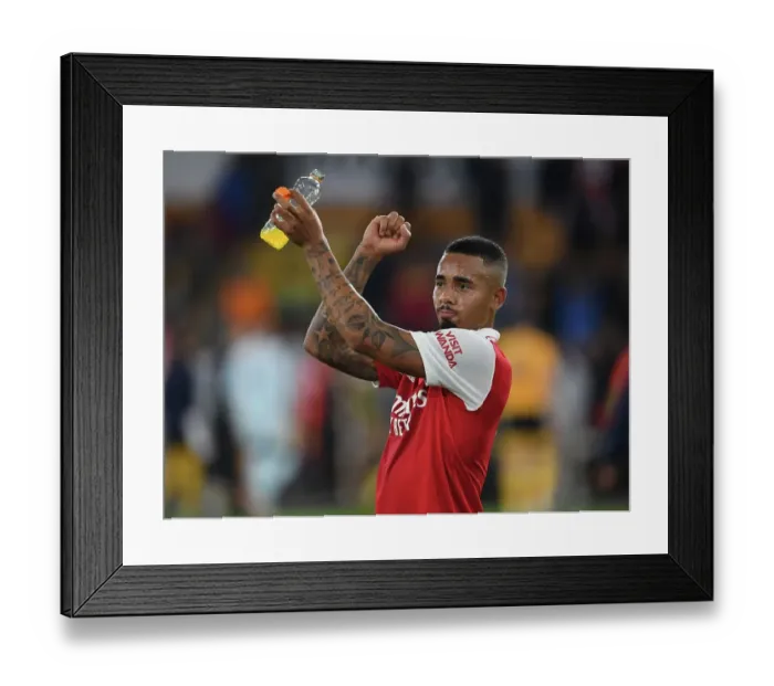 Framed Print : Gabriel Jesus's Goal and Celebration: Arsenal's Victory over Wolverhampton Wanderers in the 2022-23 Premier League