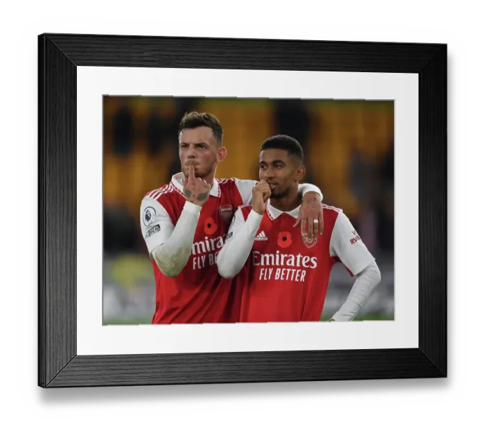 Framed Print : Arsenal's Ben White and Reiss Nelson: Celebrating Victory Over Wolverhampton Wanderers in the 2022-23 Premier League Framed Print : Arsenal's Ben White and Reiss Nelson: Celebrating Victory Over Wolverhampton Wanderers in the 2022-23 Premier League