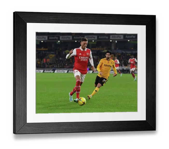 Framed Print : Ben White in Action: Arsenal vs Wolverhampton Wanderers, 2022-23 Premier League Framed Print : Ben White in Action: Arsenal vs Wolverhampton Wanderers, 2022-23 Premier League