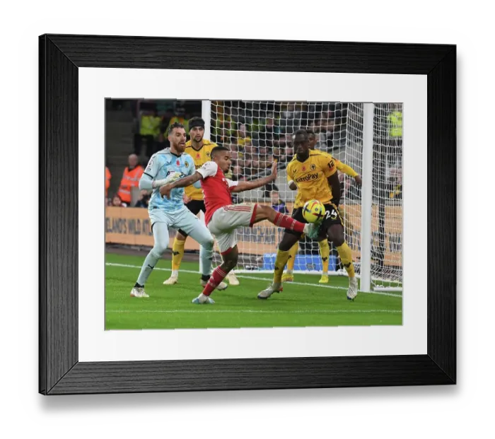 Framed Print : Gabriel Jesus vs. Wolves Defense: A Battle for Premier League Supremacy Framed Print : Gabriel Jesus vs. Wolves Defense: A Battle for Premier League Supremacy