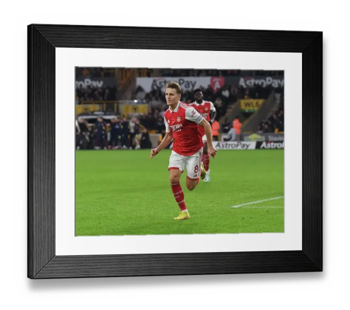 Framed Print : Martin Odegaard Scores the Second Goal: Wolverhampton Wanderers vs. Arsenal FC, Premier League 2022-23 Framed Print : Martin Odegaard Scores the Second Goal: Wolverhampton Wanderers vs. Arsenal FC, Premier League 2022-23