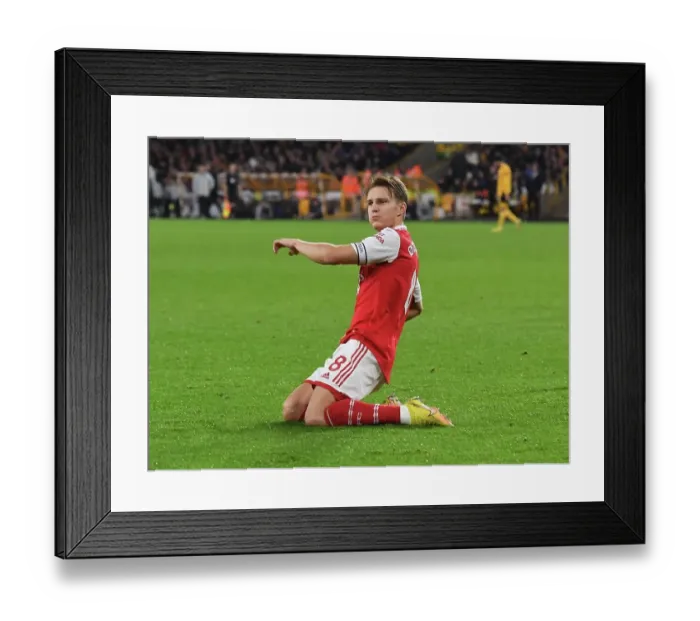 Framed Print : Martin Odegaard Scores the Decisive Goal: Arsenal's Triumph over Wolverhampton Wanderers in the Premier League 2022-23 Framed Print : Martin Odegaard Scores the Decisive Goal: Arsenal's Triumph over Wolverhampton Wanderers in the Premier League 2022-23