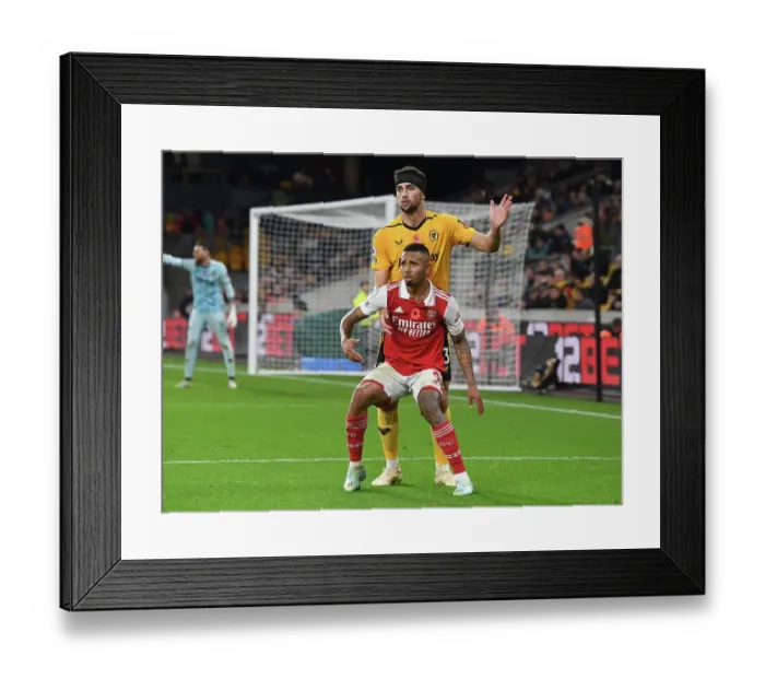 Framed Print : Gabriel Jesus vs Max Kilman: Intense Battle at Molineux - Wolverhampton Wanderers vs Arsenal FC, Premier League 2022-23 Framed Print : Gabriel Jesus vs Max Kilman: Intense Battle at Molineux - Wolverhampton Wanderers vs Arsenal FC, Premier League 2022-23