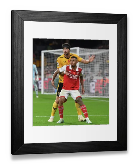 Framed Print : Gabriel Jesus vs Max Kilman: A Strategic Showdown in the Premier League - Arsenal vs Wolverhampton Wanderers, 2022-23