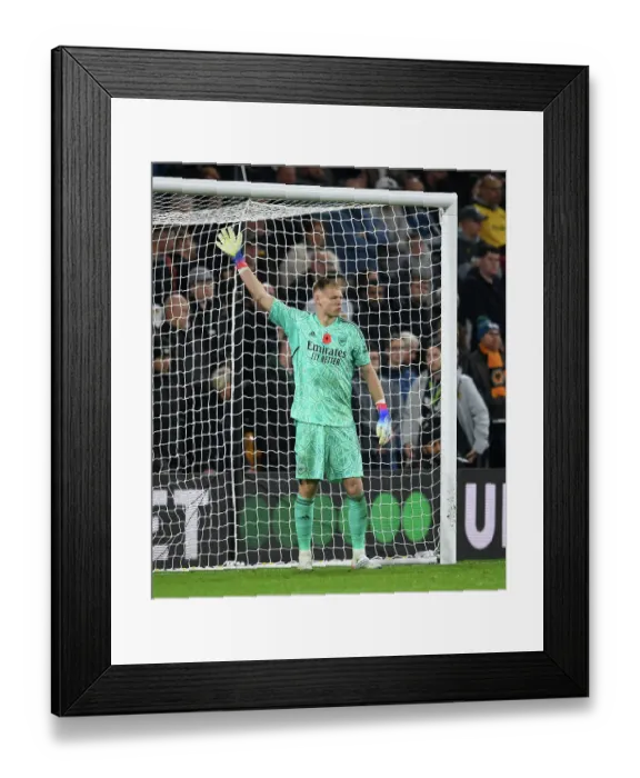 Framed Print : Arsenal's Aaron Ramsdale Clashes with Wolverhampton Wanderers in the 2022-23 Premier League