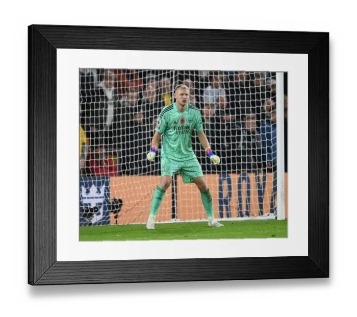 Framed Print : Arsenal's Aaron Ramsdale Goes Head-to-Head with Wolverhampton Wanderers in Premier League Clash (2022-23)