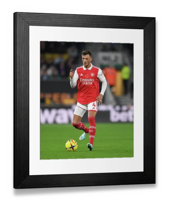 Framed Print : Ben White in Action: Arsenal vs Wolverhampton Wanderers, 2022-23 Premier League
