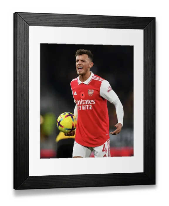 Framed Print : Arsenal's Ben White in Action against Wolverhampton Wanderers in the 2022-23 Premier League