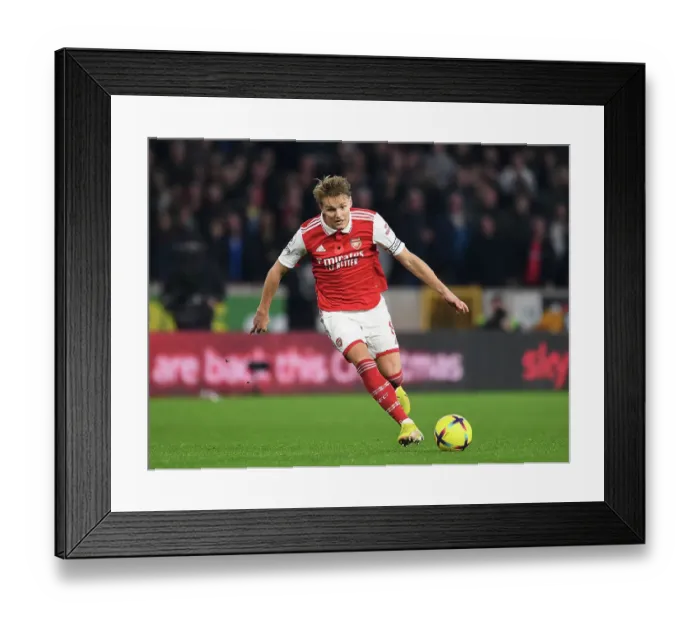 Framed Print : Martin Odegaard in Action: Arsenal vs. Wolverhampton Wanderers, Premier League 2022-23