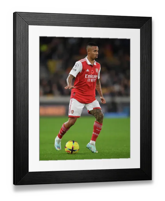 Framed Print : Gabriel Jesus in Action: Wolverhampton Wanderers vs Arsenal FC, Premier League 2022-23