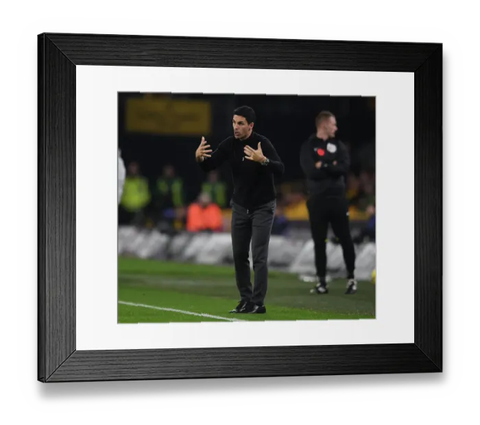Framed Print : Mikel Arteta Leads Arsenal Against Wolverhampton Wanderers in Premier League Clash (2022-23)