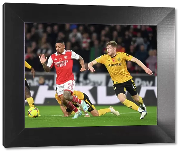 Gabriel Jesus Chases Down Nathan Collins: Wolverhampton Wanderers vs Arsenal FC, Premier League 2022-23