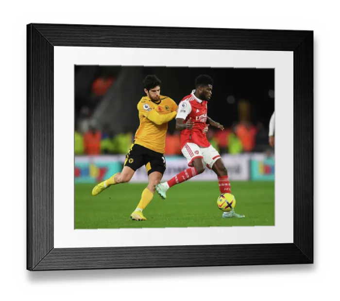 Framed Print : Partey vs Guedes: Intense Battle in Wolverhampton Wanderers vs Arsenal FC Premier League Clash Framed Print : Partey vs Guedes: Intense Battle in Wolverhampton Wanderers vs Arsenal FC Premier League Clash