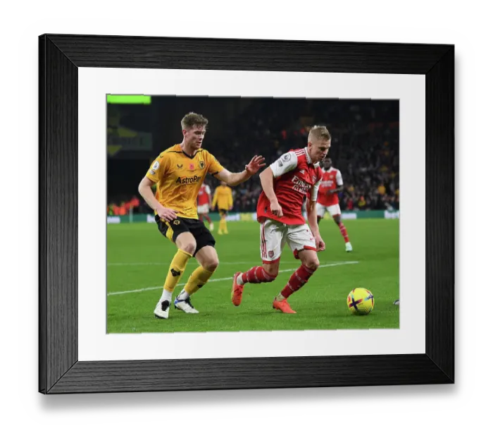 Framed Print : Clash at Molineux: Arsenal's Zinchenko Faces Off Against Wolves Collins Framed Print : Clash at Molineux: Arsenal's Zinchenko Faces Off Against Wolves Collins
