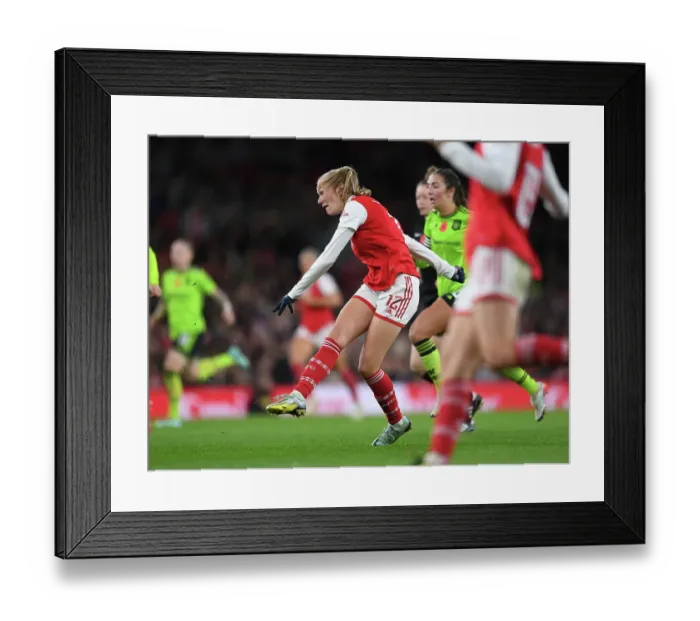Framed Print : Frida Maanum Scores First Goal for Arsenal Women in FA WSL Match Against Manchester United