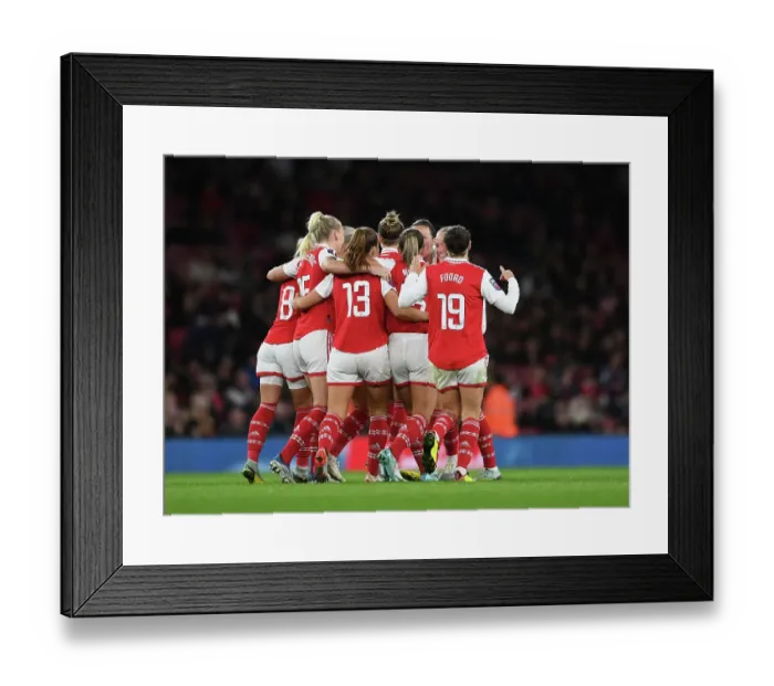 Framed Print : Arsenal Women Celebrate Frida Maanum's Goal Against Manchester United in FA WSL (2022-23) Framed Print : Arsenal Women Celebrate Frida Maanum's Goal Against Manchester United in FA WSL (2022-23)